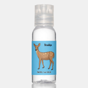Cute spotted deer cartoon illustration hand sanitizer