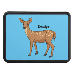 Cute spotted deer cartoon illustration hitch cover