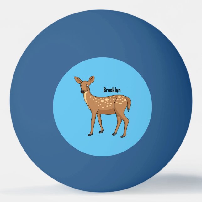 Cute spotted deer cartoon illustration  ping pong ball (Front)