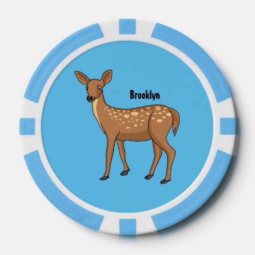 Cute spotted deer cartoon illustration poker chips