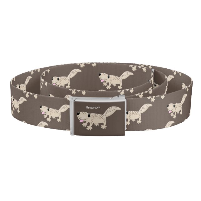 Cute spotted tan gecko cartoon illustration belt (Coil)