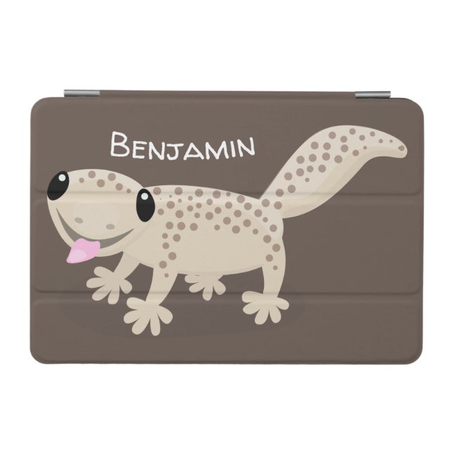 Cute spotted tan gecko cartoon illustration iPad mini cover (Horizontal)