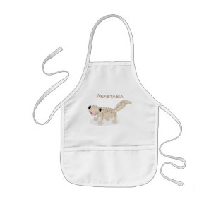 Cute spotted tan gecko cartoon illustration kids' apron