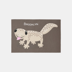 Cute spotted tan gecko cartoon illustration rug