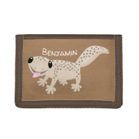 Cute spotted tan gecko cartoon illustration