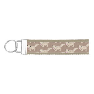 Cute spotted tan gecko cartoon illustration wrist keychain