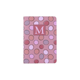Cute Spotty Pattern Pink Monogram Passport Holder
