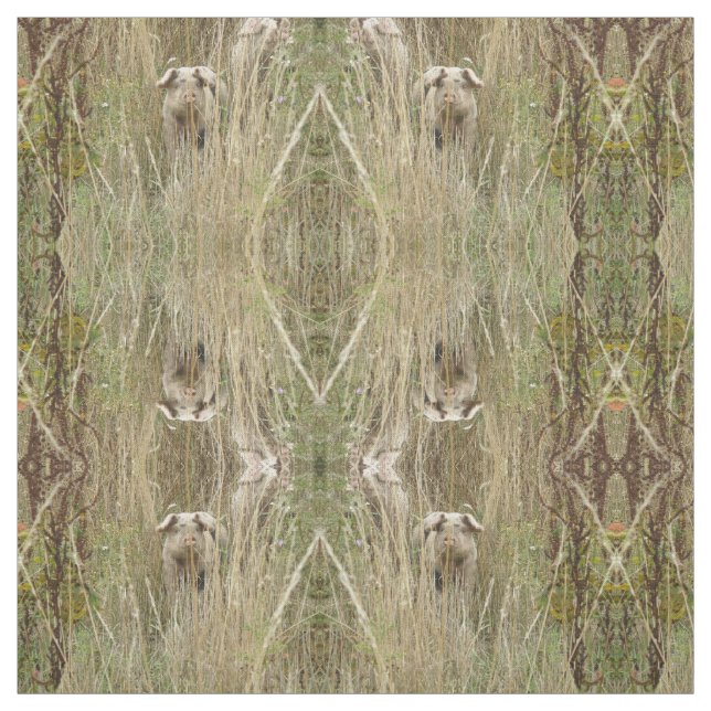 Cute Spotty Pig Patterned Animal Craft Fabric (Swatch)