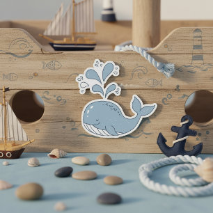 Cute Spouting Whale Motif ID1251 Sticker