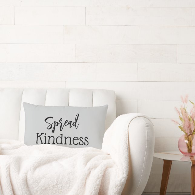 Cute Spread Kindness Grey Throw Pillow (Couch)