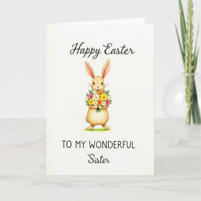 Cute Spring Animal Flower Card (Front)