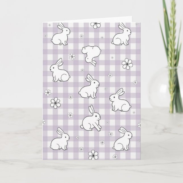 Cute Spring Animal Pattern Card (Front)