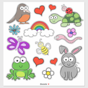 Cute Spring Animals Sticker Set