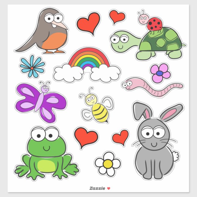 Cute Spring Animals Sticker Set (Sheet)