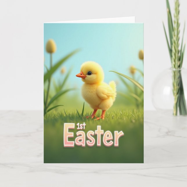 Cute Spring Bird Easter Card (Front)