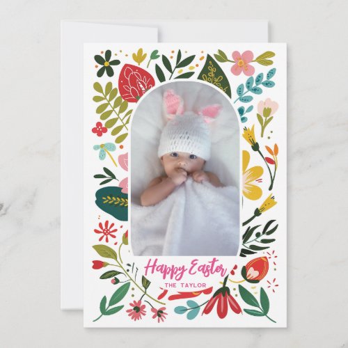 Cute Spring Blooms Babys Blissful Easter Holiday Card