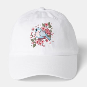 Cute Spring Bluebird & Cherry Blossom Watercolor A Hat