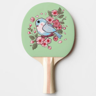 Cute Spring Bluebird & Cherry Blossom Watercolor A Ping Pong Paddle