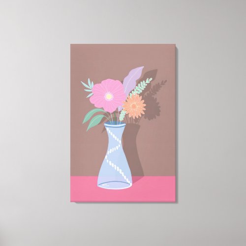 Cute Spring Bouquet of Modern Florals Canvas Print