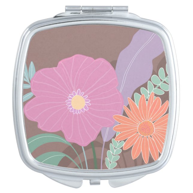 Cute Spring Bouquet of Modern Florals Compact Mirror (Front)