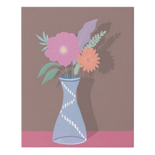 Cute Spring Bouquet of Modern Florals Faux Canvas Print