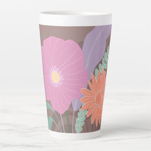 Cute Spring Bouquet of Modern Florals Latte Mug