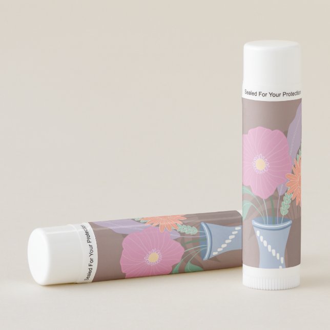 Cute Spring Bouquet of Modern Florals Lip Balm (Front)