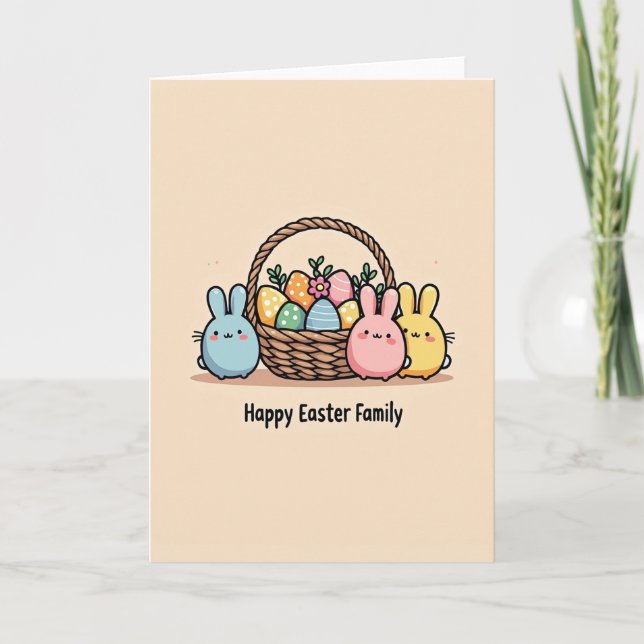 Cute Spring Bunny Friends Card (Front)