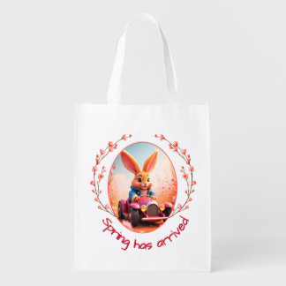 Cute spring bunny grocery bag