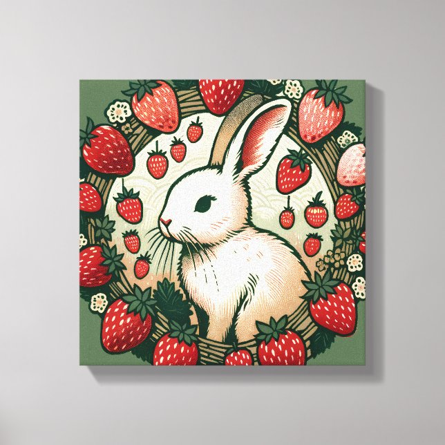 Cute Spring Bunny Rabbit Baby Bunnies Rabbits      Canvas Print (Front)