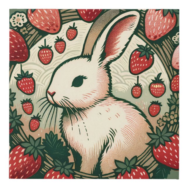 Cute Spring Bunny Rabbit Baby Bunnies Rabbits      Faux Canvas Print (Front)