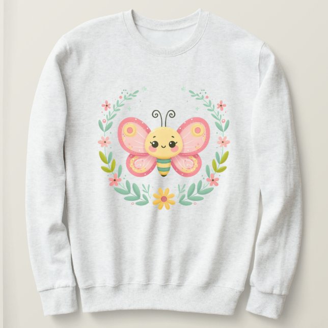 Cute, spring/butterfly  sweatshirt (Design Front)