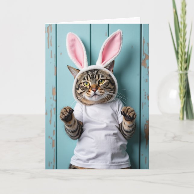 Cute Spring Cat Photo Card (Front)