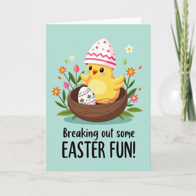 Cute Spring Chick Easter Card (Front)