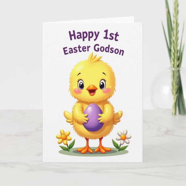 Cute Spring Chick Greeting Card (Front)