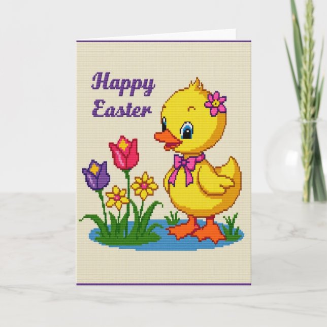 Cute Spring Chick Happy Card (Front)