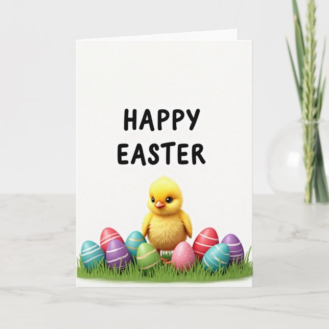 Cute Spring Chick Season Card (Front)