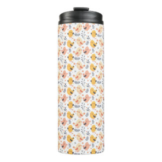 Cute Spring Chicks and Floral Pattern Thermal Tumbler