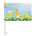 Cute Spring Chicks Car Flag