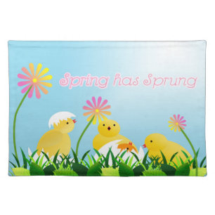 Cute Spring Chicks Cloth Placemat