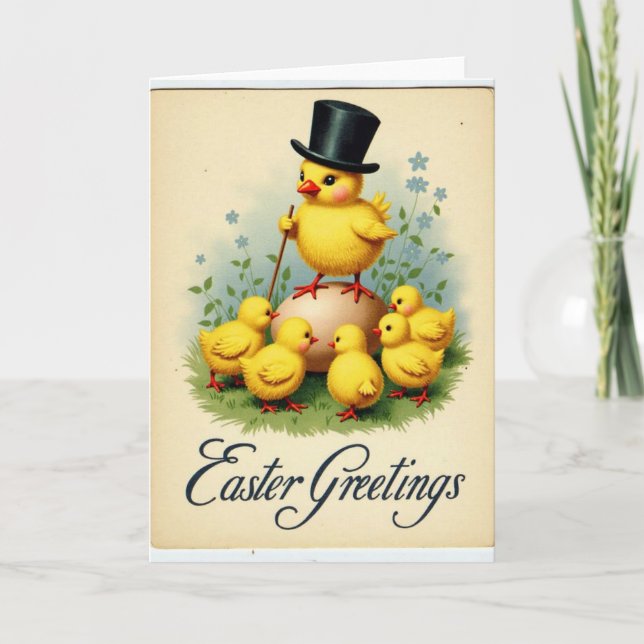 Cute Spring Chicks Greeting Card (Front)