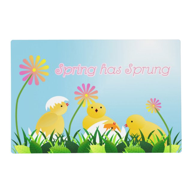 Cute Spring Chicks Placemat (Front)