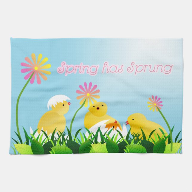 Cute Spring Chicks Towel (Horizontal)