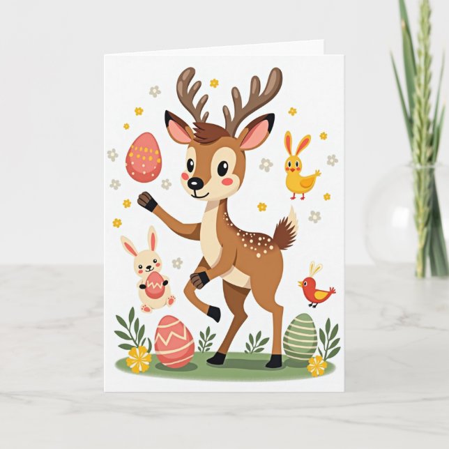 Cute Spring Creature Celebration Card (Front)