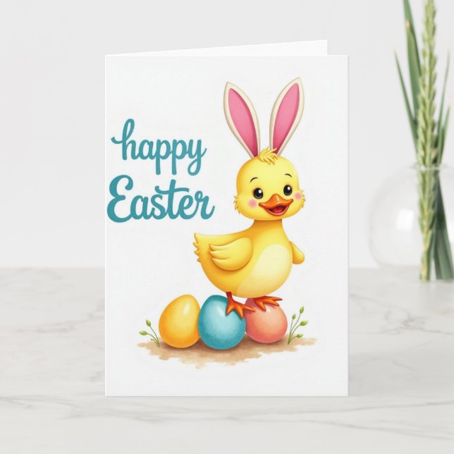 Cute Spring Creature Easter Card (Front)