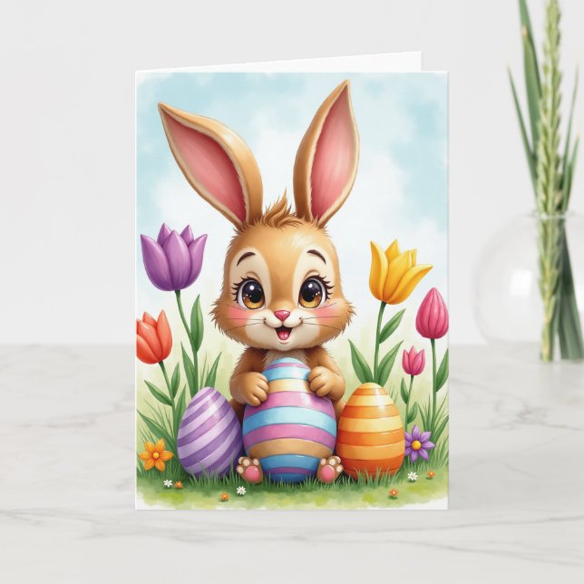 Cute Spring Creature Egg Card (Front)