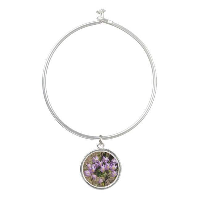 Cute spring crocuses bangle bracelet (Front)