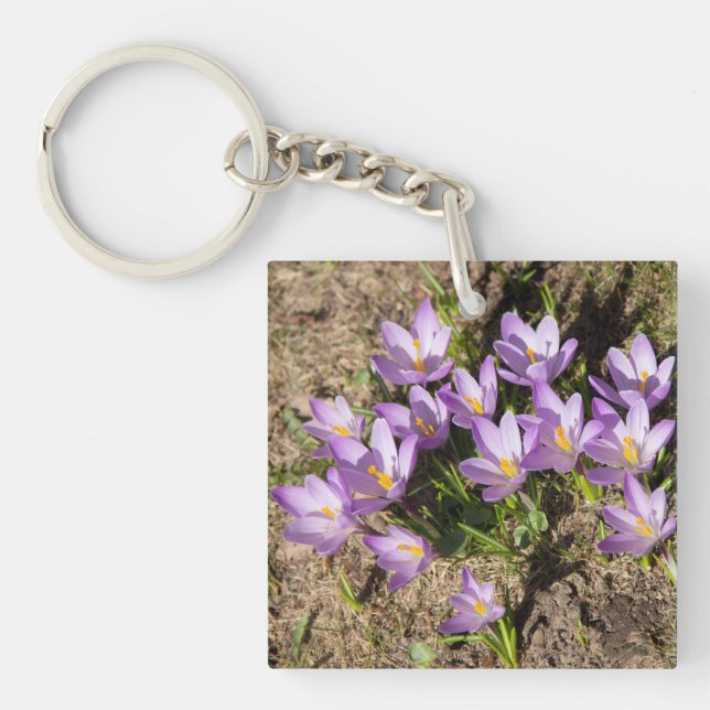 Cute spring crocuses keychain (Front)