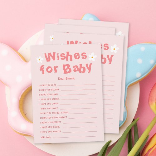 Cute Spring daisy Baby Shower Wishes For Baby Card