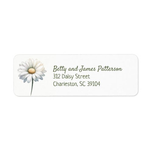 Cute Spring Daisy Flower Pretty Return Address Label